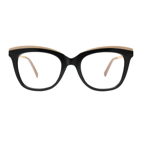 Cat-eye Black Gold Eyeglasses