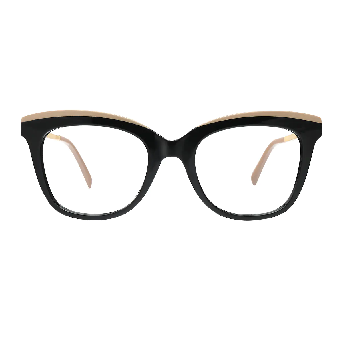 Cat-eye Black Gold Eyeglasses