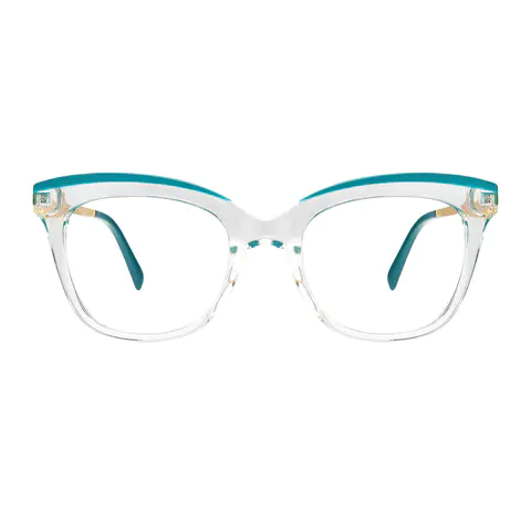 Cat-eye Transparent Green Eyeglasses