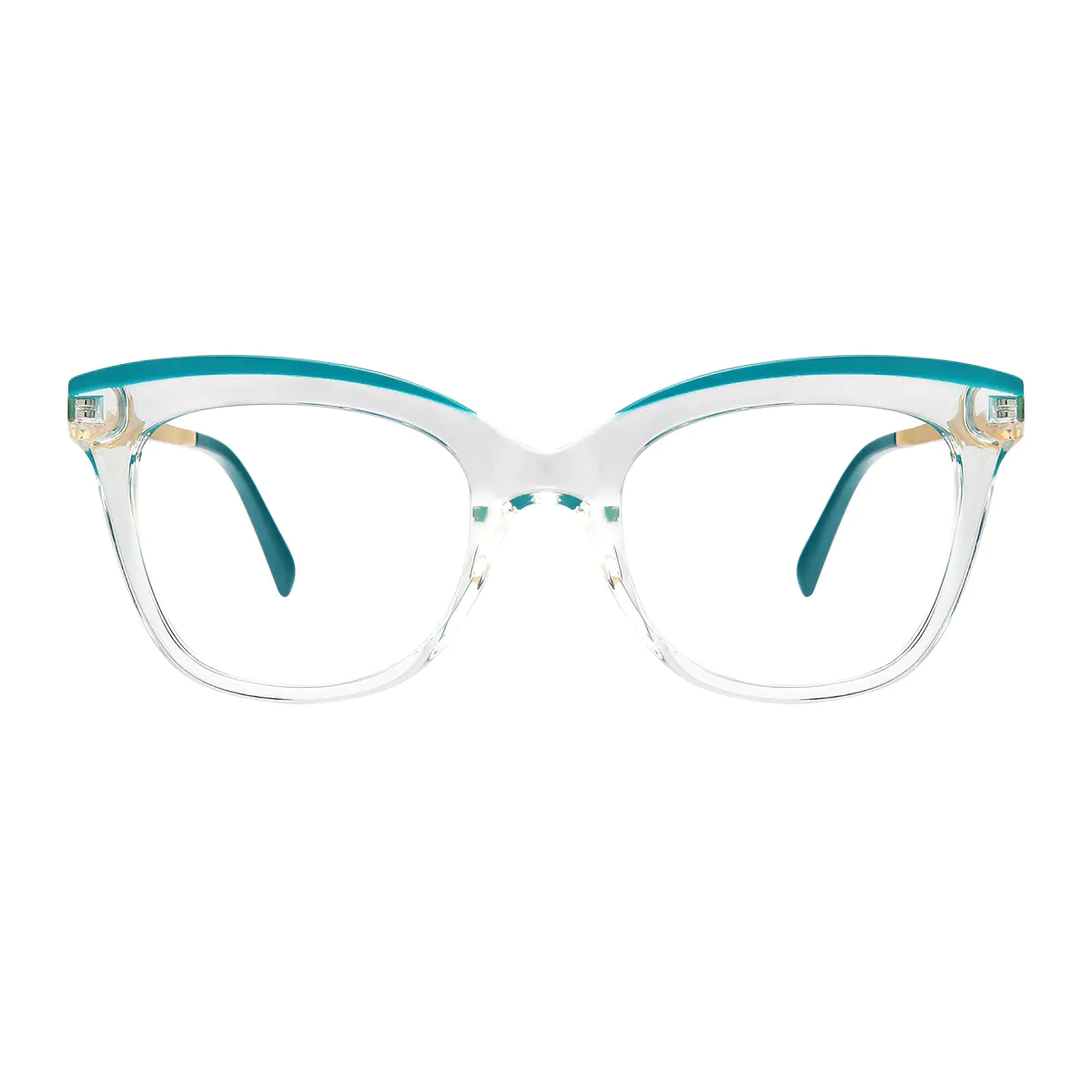 Cat-eye Transparent Green Eyeglasses