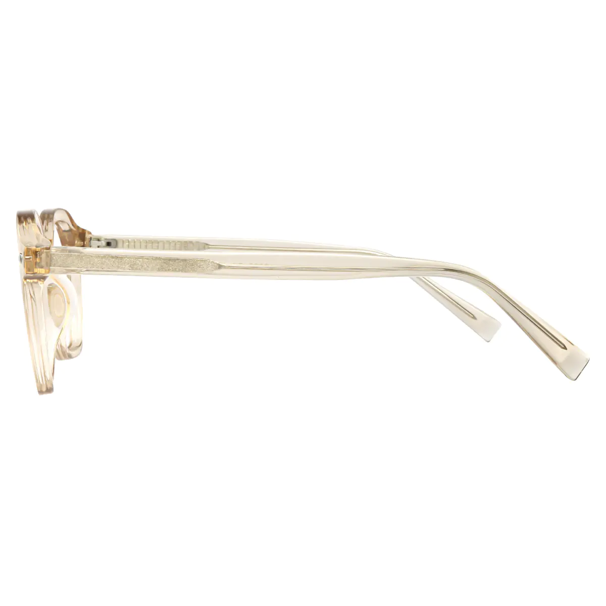 Geometric Transparent Amber Eyeglasses