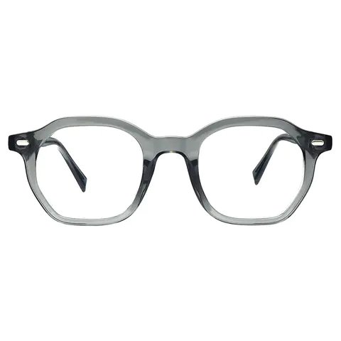 Geometric Transparent Gray Eyeglasses