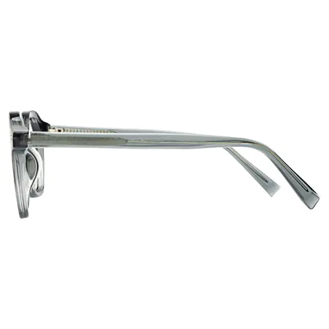 Geometric Transparent Gray Eyeglasses