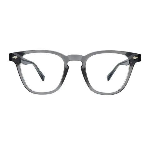 Square Transparent Gray Eyeglasses