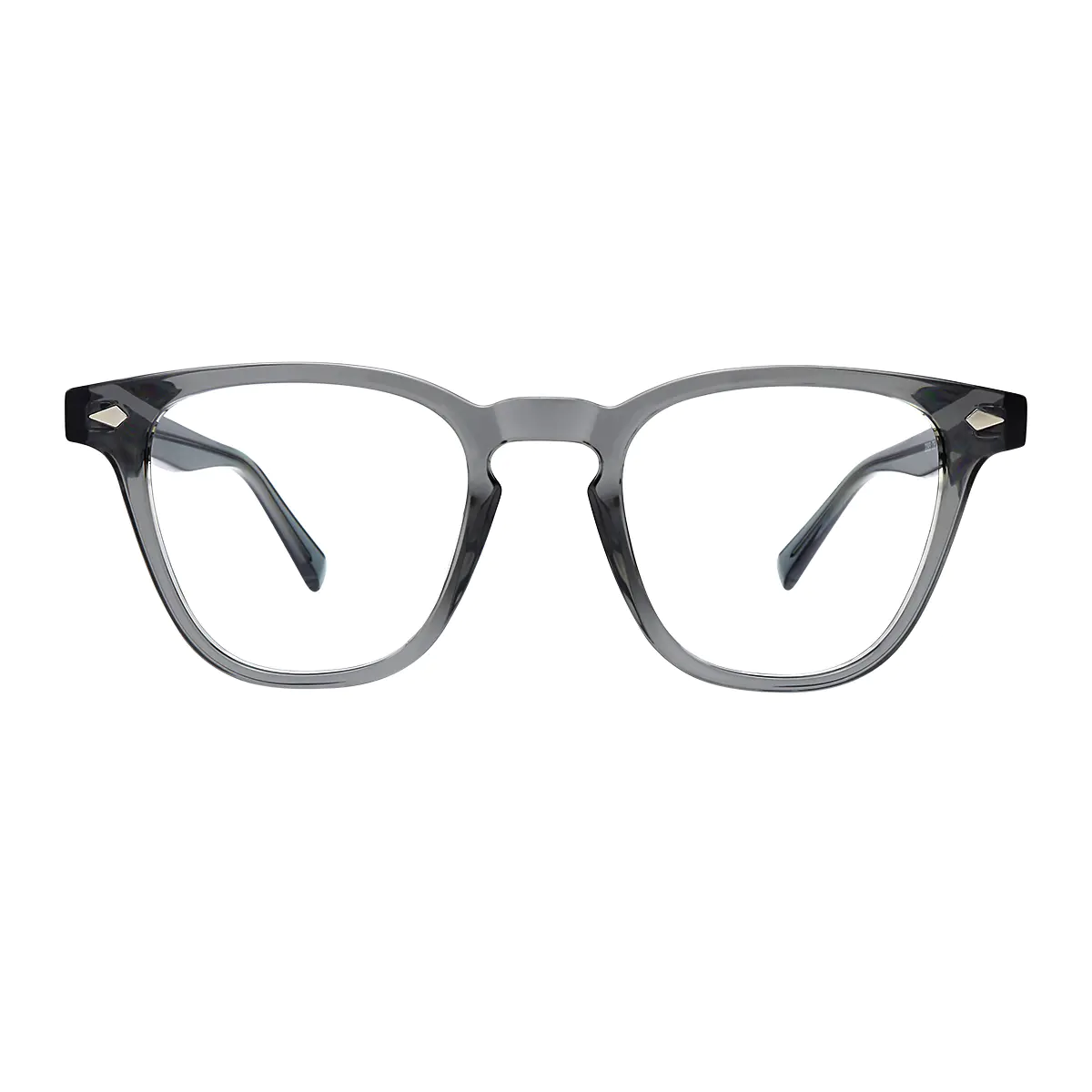 Square Transparent Gray Eyeglasses