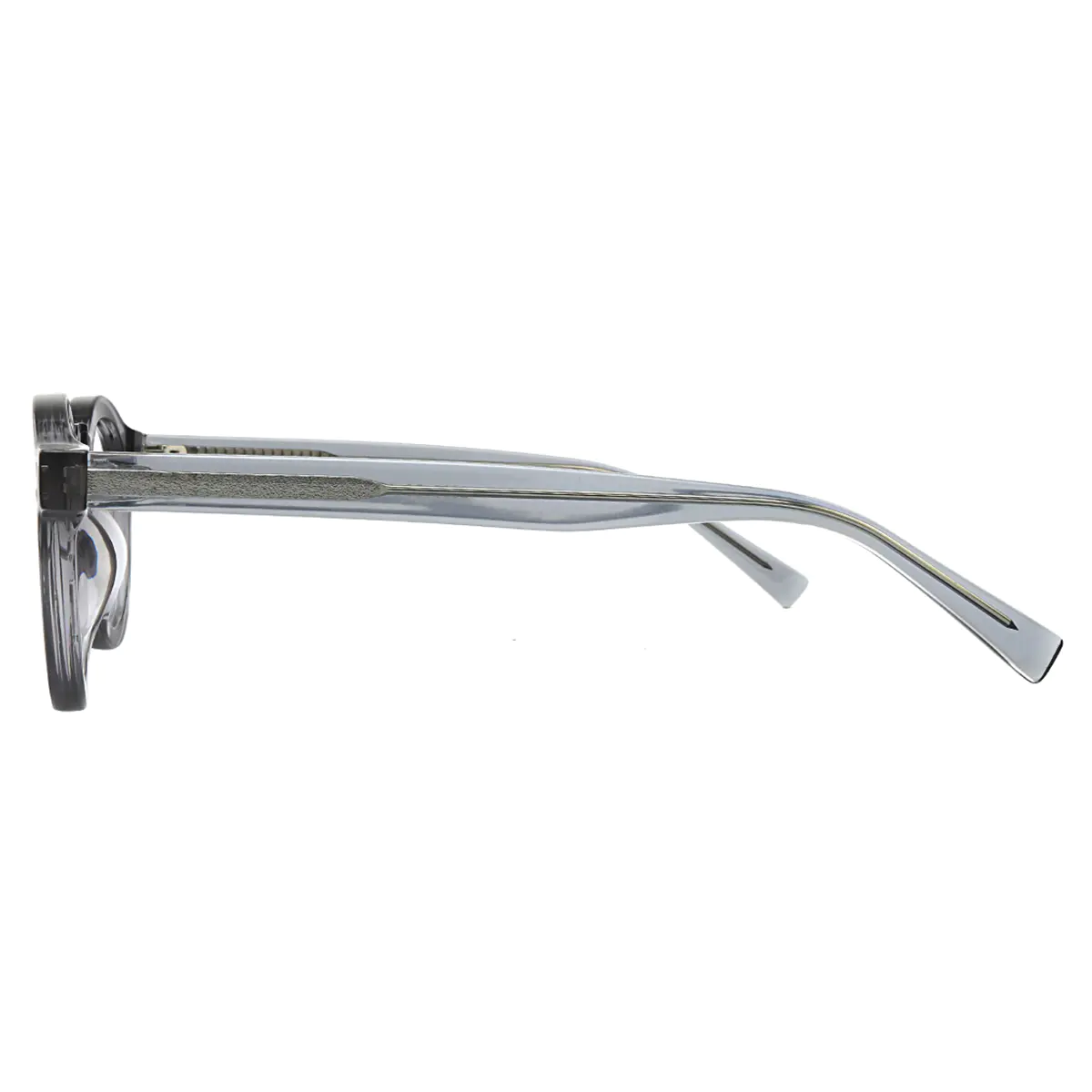 Round Transparent Gray Eyeglasses