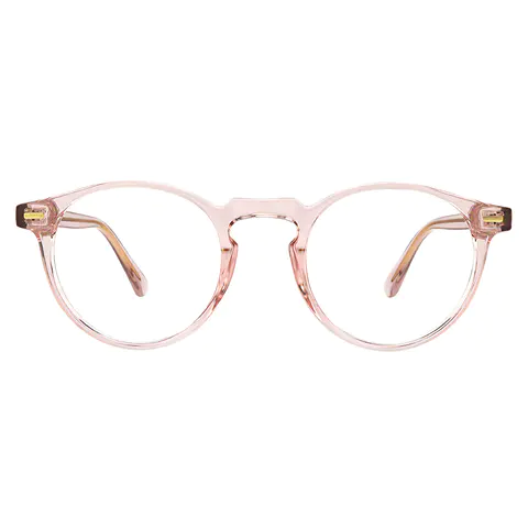 Round Transparent Pink Eyeglasses