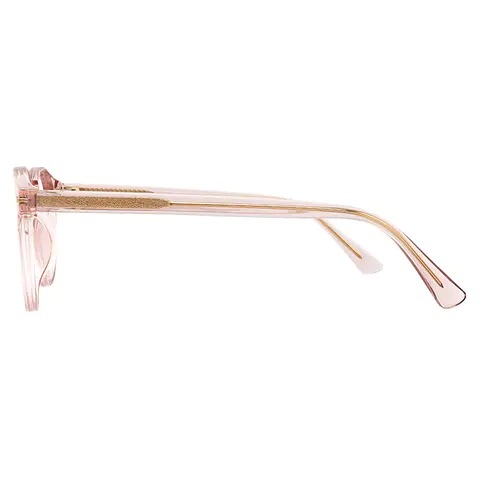 Round Transparent Pink Eyeglasses