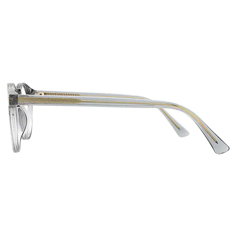 Round Transparent Gray Eyeglasses