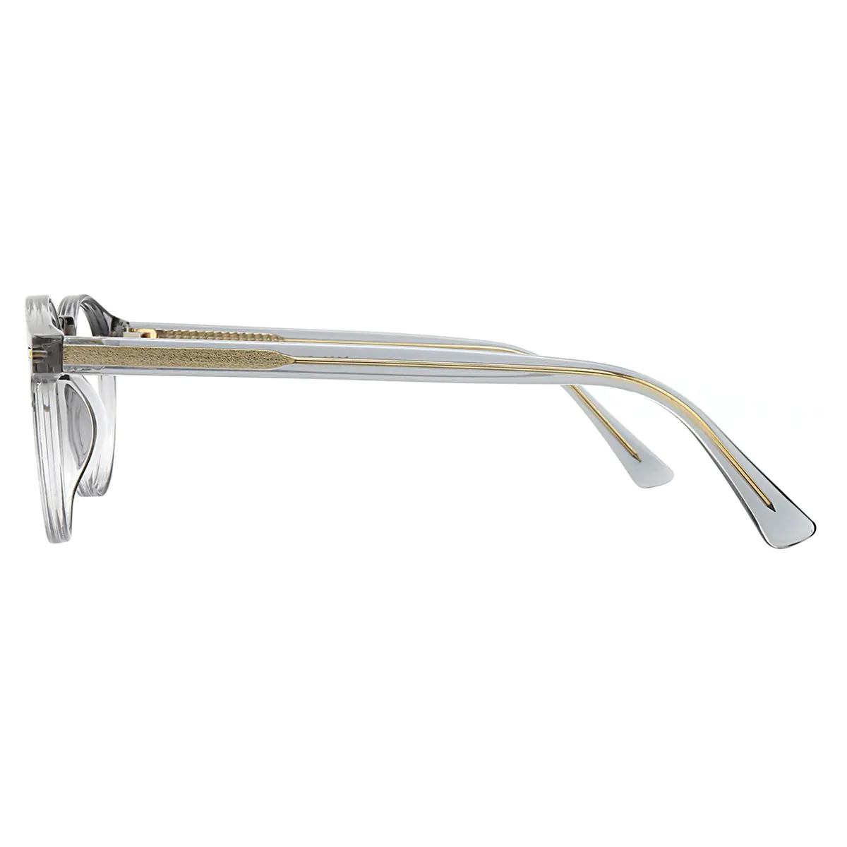 Round Transparent Gray Eyeglasses
