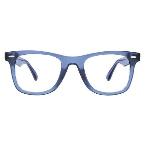 Square Transparent Blue Eyeglasses