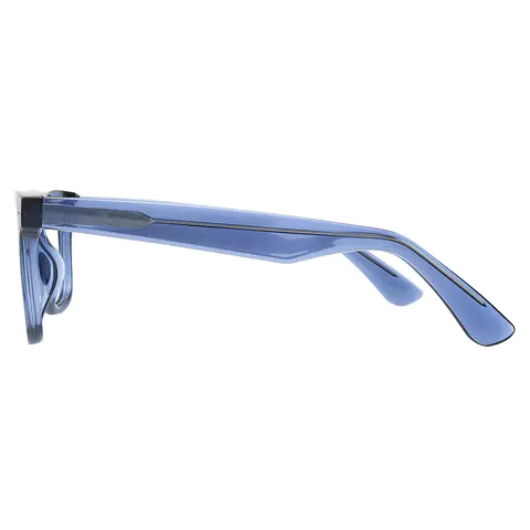 Square Transparent Blue Eyeglasses