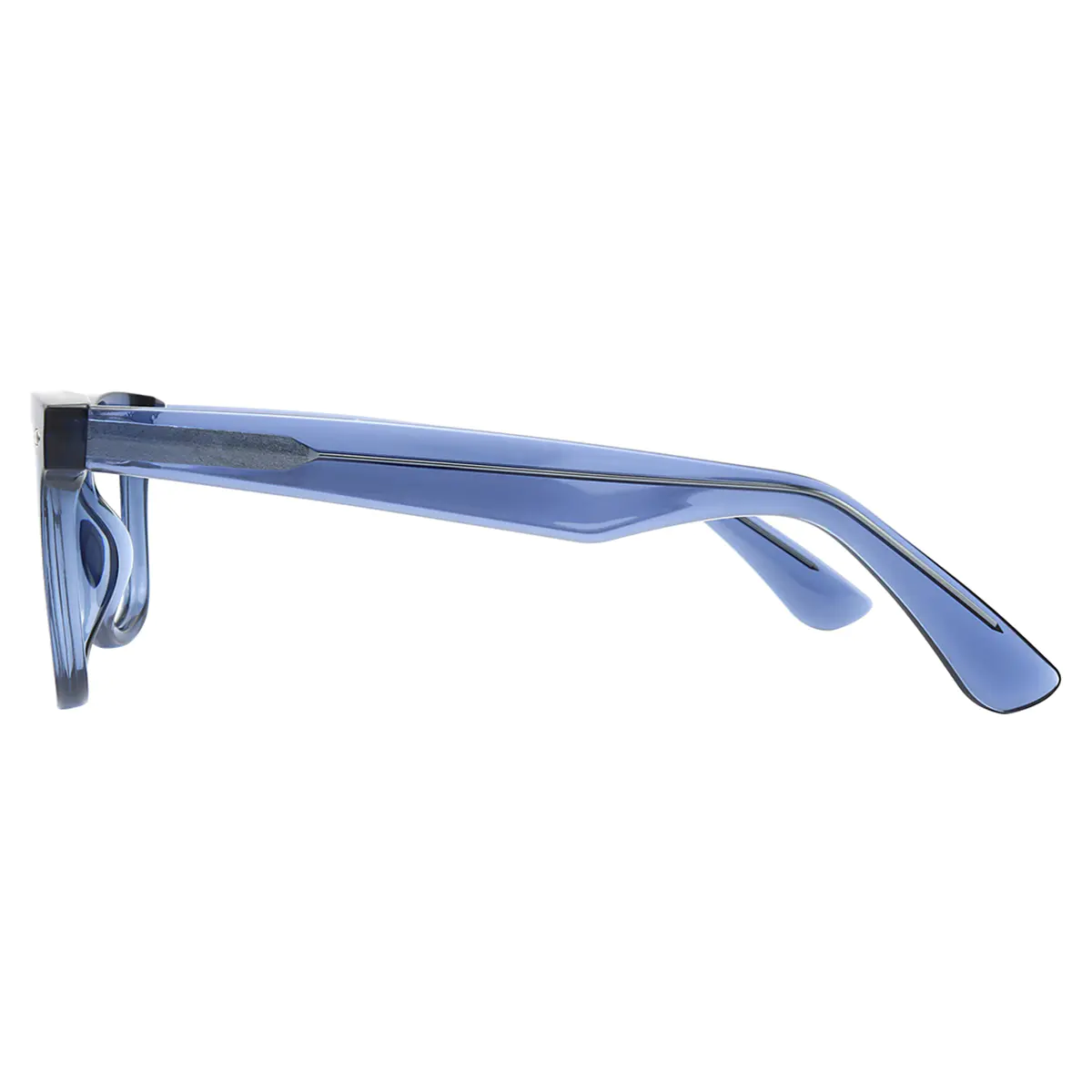 Square Transparent Blue Eyeglasses