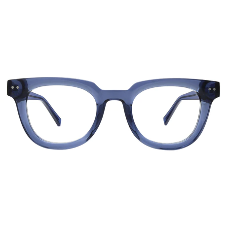 Square Transparent Blue Eyeglasses