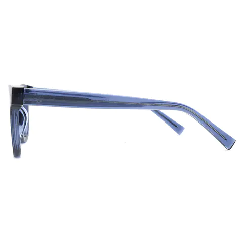 Square Transparent Blue Eyeglasses