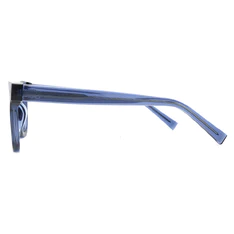 Square Transparent Blue Eyeglasses