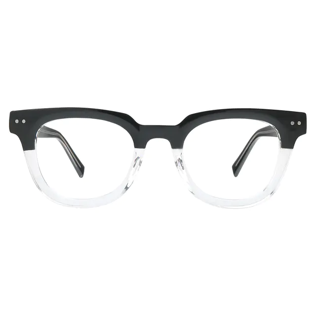 Square Black/White Eyeglasses