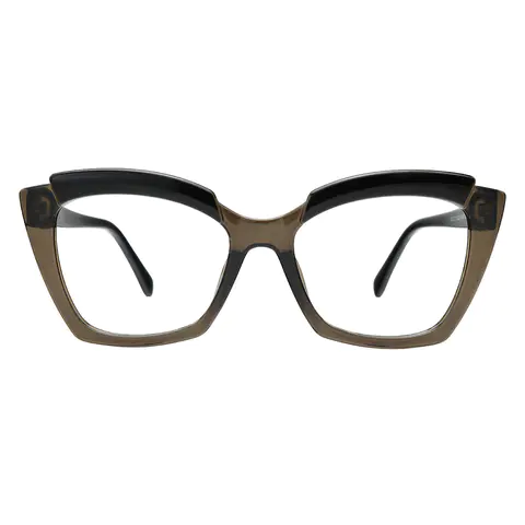 Square Transparent Gray Eyeglasses