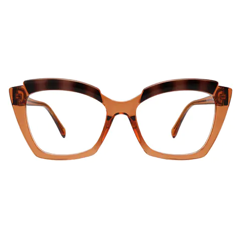 Square Light Brown Eyeglasses