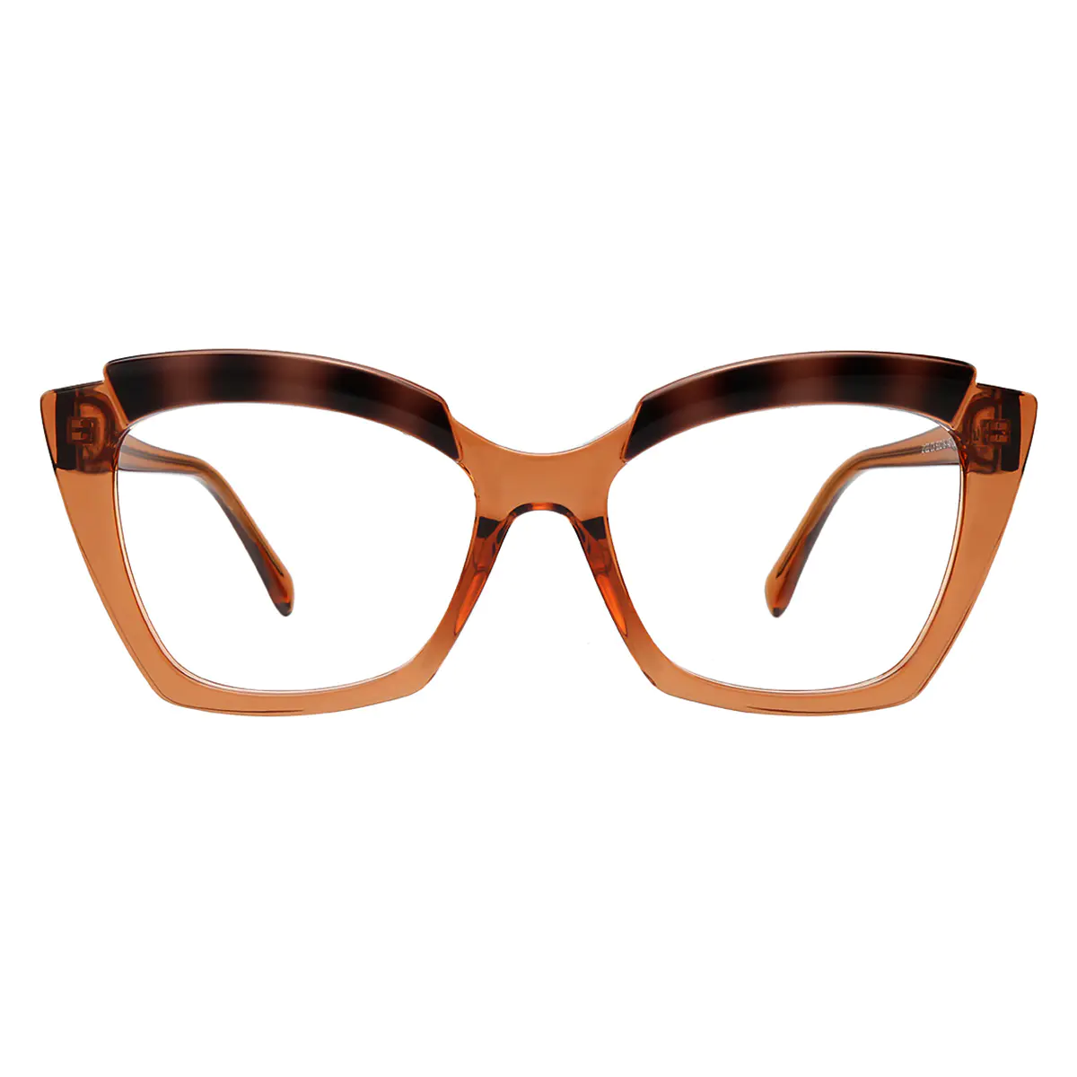 Square Light Brown Eyeglasses