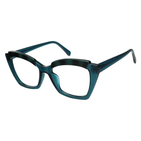 Square Transparent Blue Eyeglasses