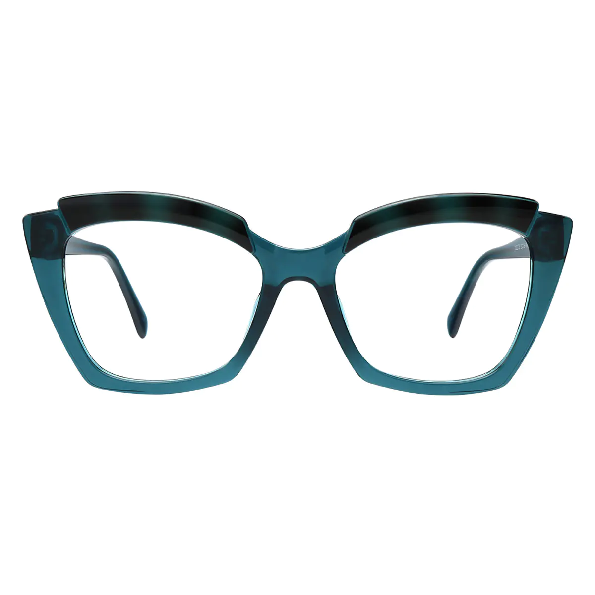 Square Transparent Blue Eyeglasses