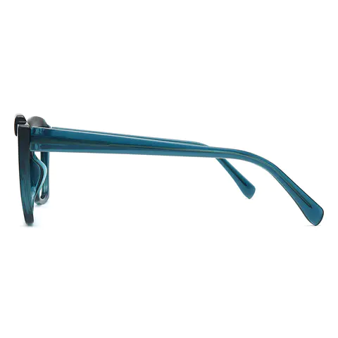 Square Transparent Blue Eyeglasses
