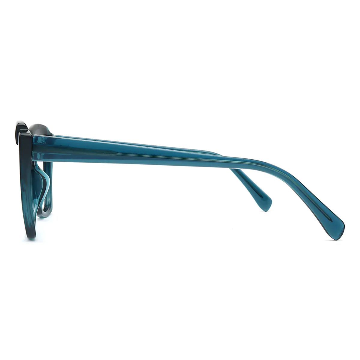 Square Transparent Blue Eyeglasses