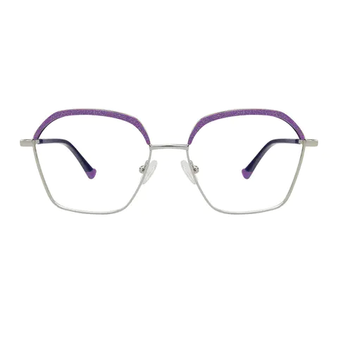 Geometric Purple Eyeglasses