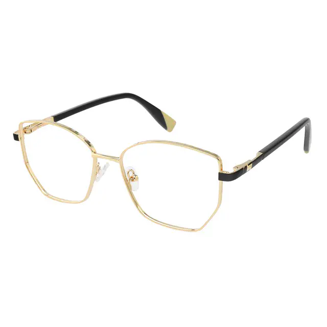 Geometric Gold Eyeglasses