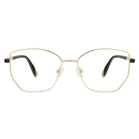 Geometric Gold Eyeglasses