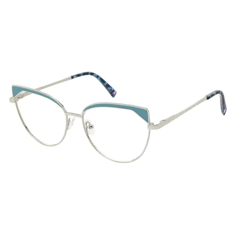 Cat-eye Blue/Silver Eyeglasses