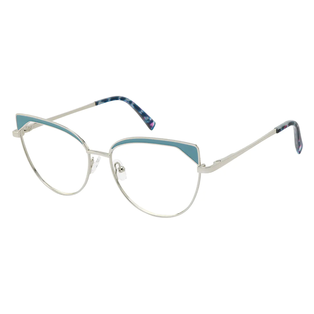 Cat-eye Blue/Silver Eyeglasses