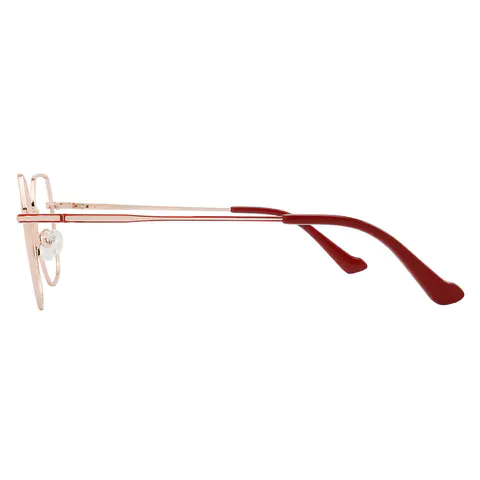 Square Red/Gold Eyeglasses