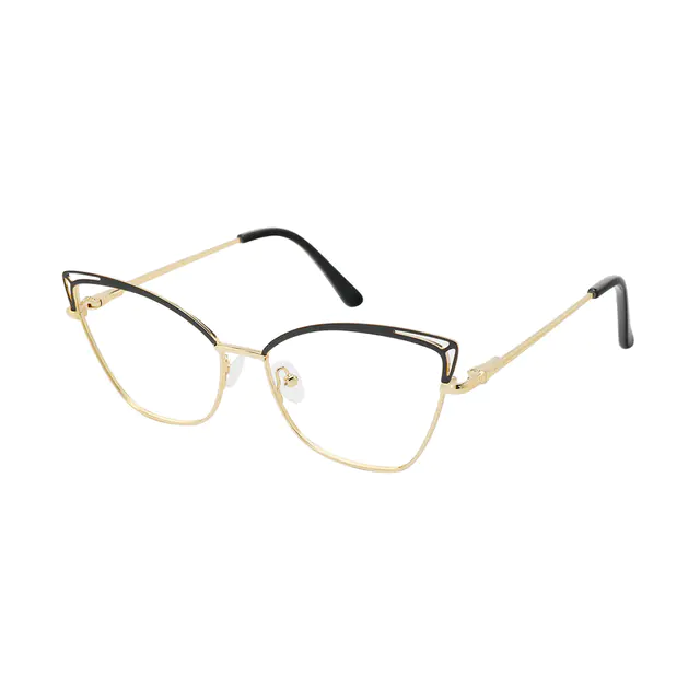 Cat-eye Black Gold Eyeglasses