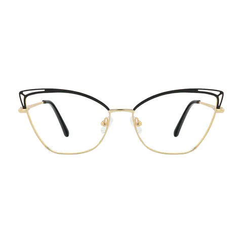 Cat-eye Black Gold Eyeglasses