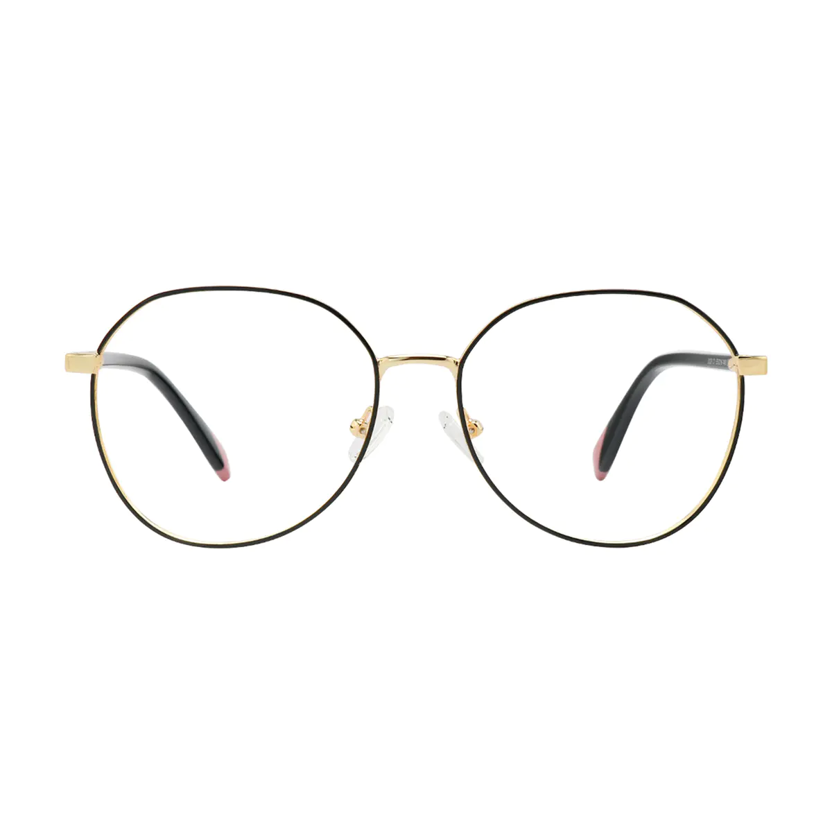 Round Black Gold Eyeglasses