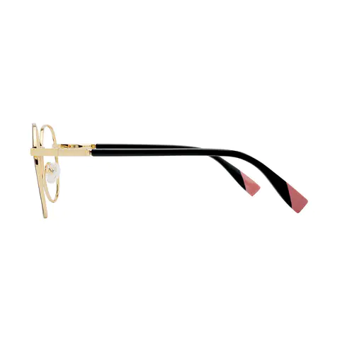 Round Black Gold Eyeglasses