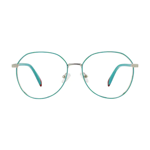 Round Green/Silver Eyeglasses