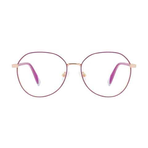 Round Purple/Gold Eyeglasses