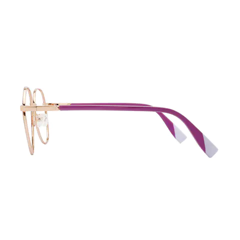 Round Purple/Gold Eyeglasses