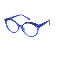 Round Tortoiseshell/Blue Eyeglasses