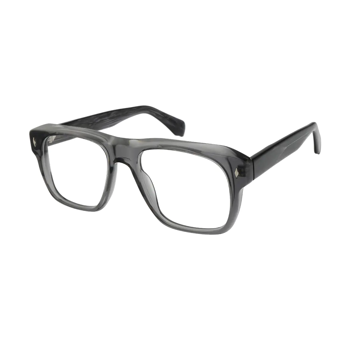 Square Transparent Gray Eyeglasses