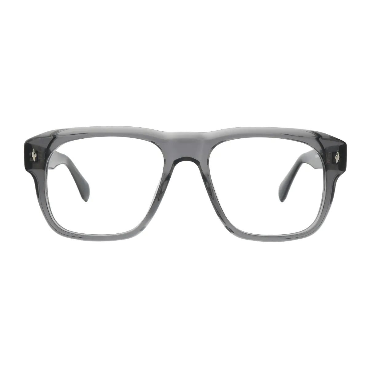 Square Transparent Gray Eyeglasses