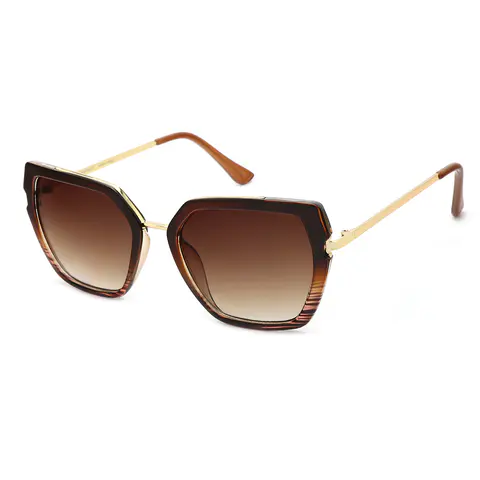 Geometric Brown Sunglasses