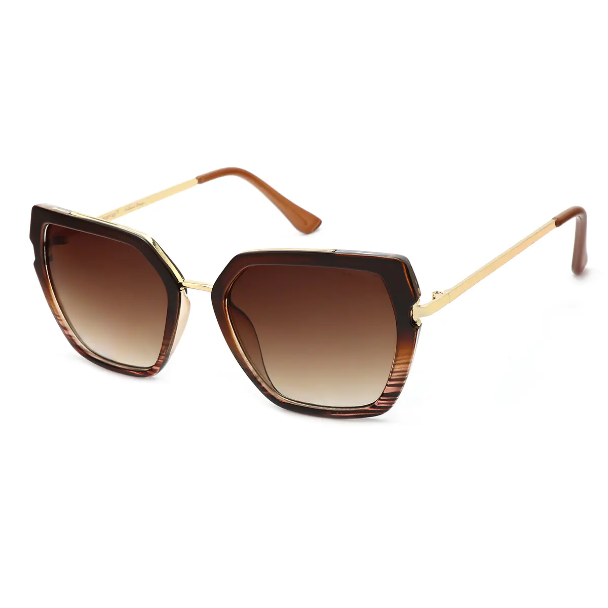 Geometric Brown Sunglasses