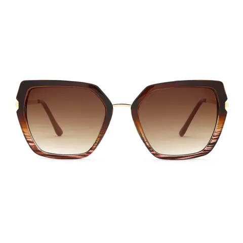 Geometric Brown Sunglasses