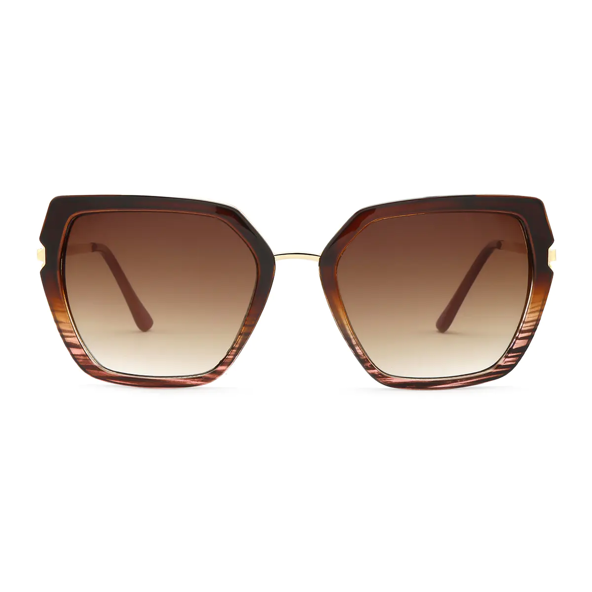 Geometric Brown Sunglasses