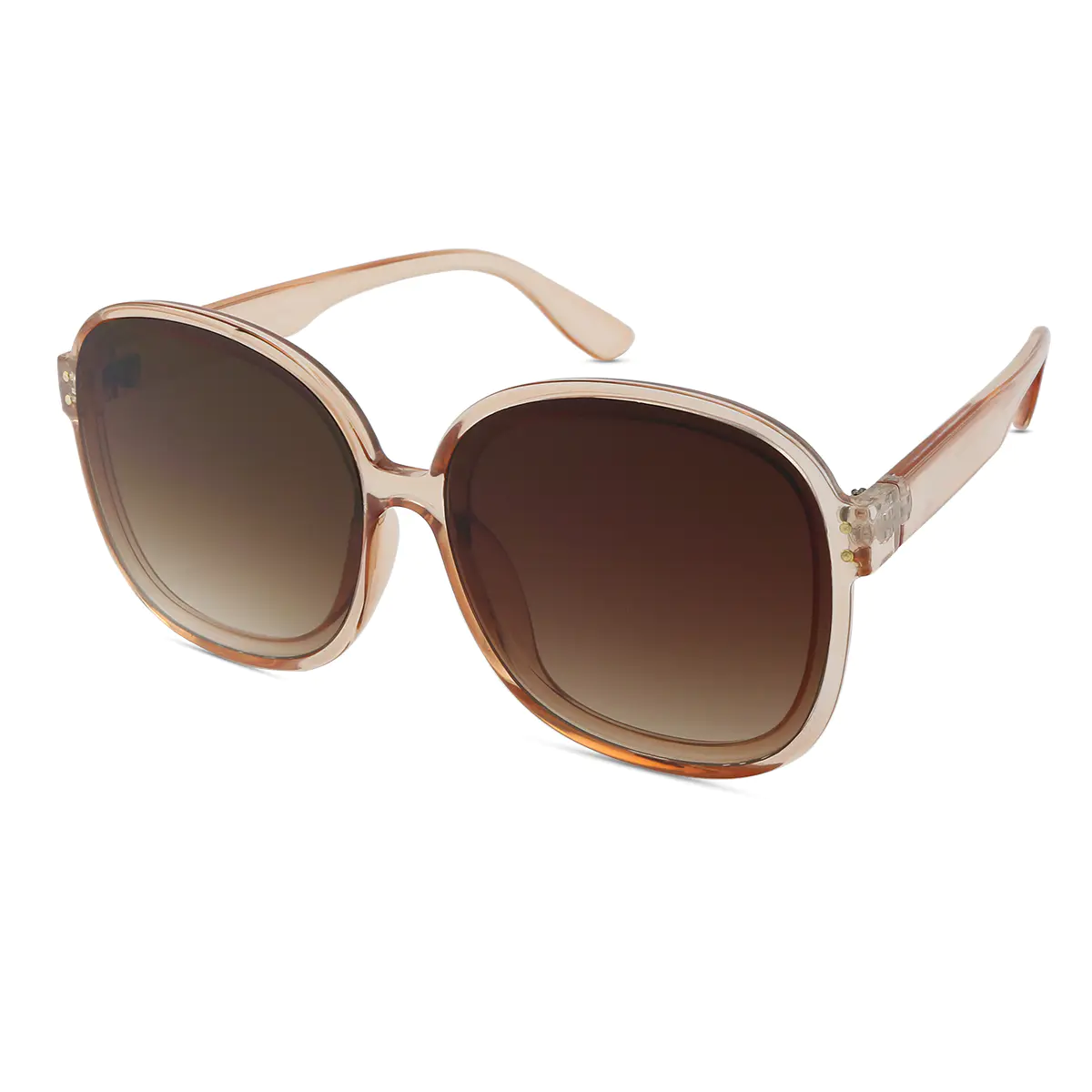 Round Transparent Brown Sunglasses