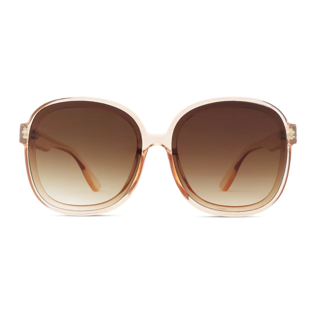 Round Transparent Brown Sunglasses
